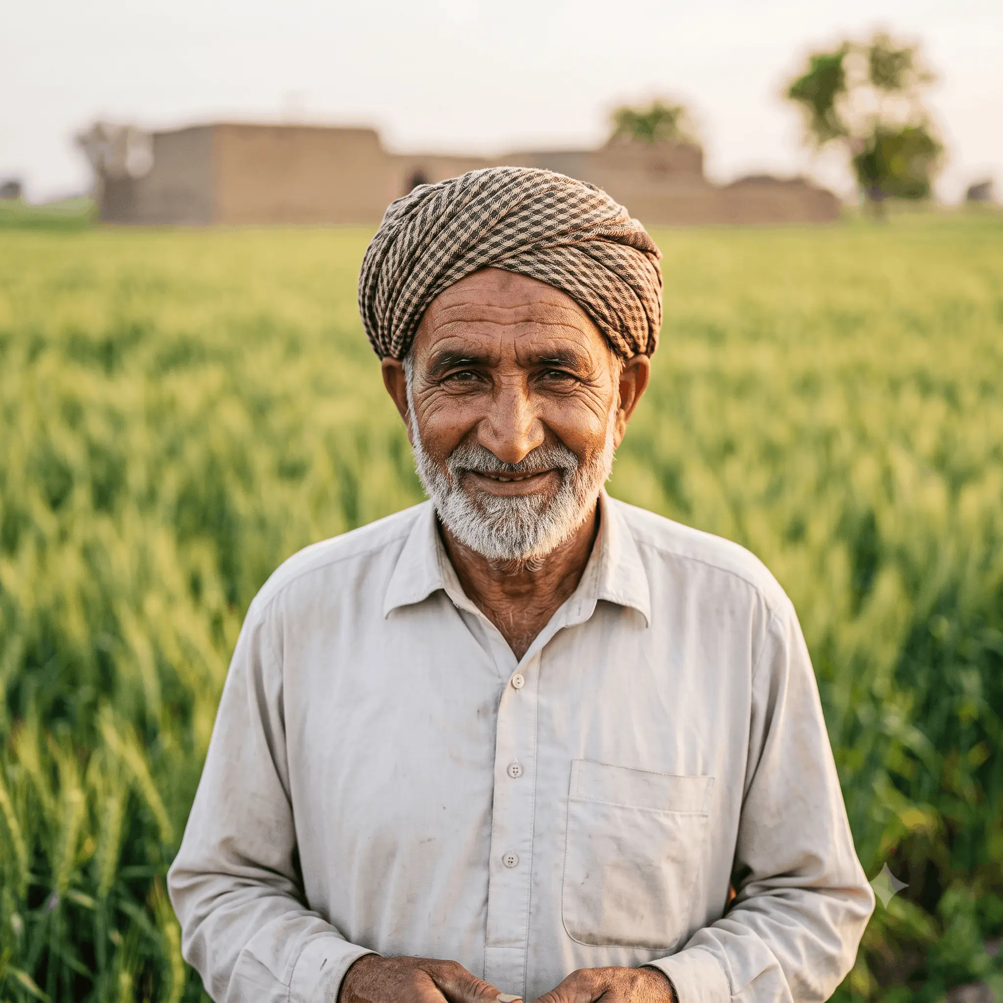 Happy Pakistani farmer, portrait